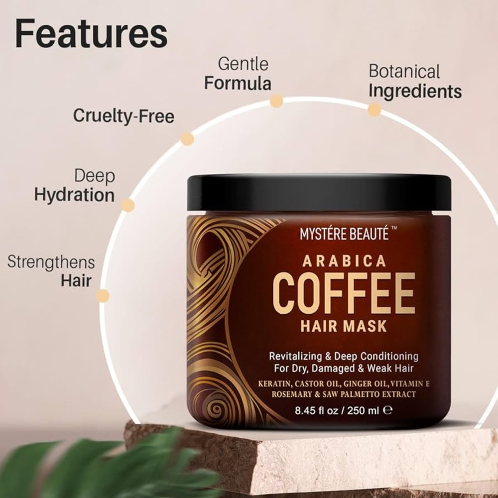 Mystere Beauté Arabica Coffee Hair Mask (8.45 fl oz.) NWT - Picture 6 of 7